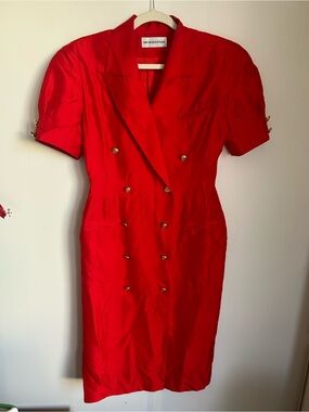 Nipon Boutique Red Double-Breasted Dress